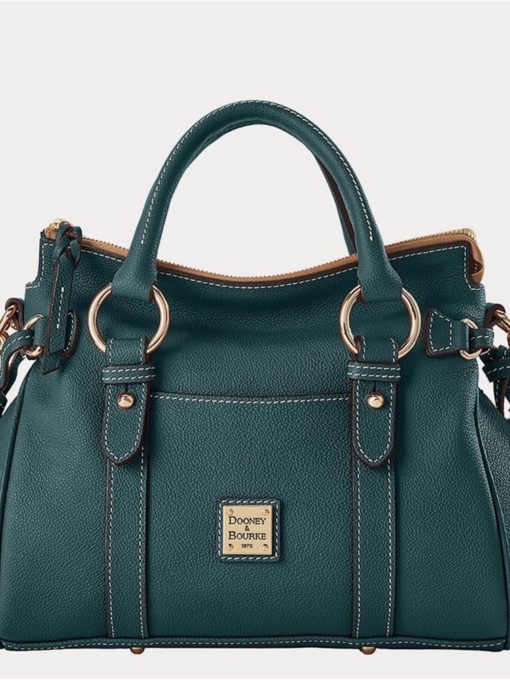 Dooney & Bourke Sorrento Satchel 30 with Pocket in Ivy Pebbled Leather